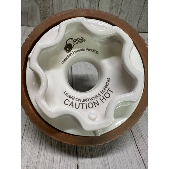 Vtg Old Virginia Candle Co Candle Capper Country with Bottle Glass Jar 6.5" Tall - Picture 8 of 16